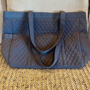 VERA BRADLEY Get Going Large Tote Bag  Shadow Gray Microfiber